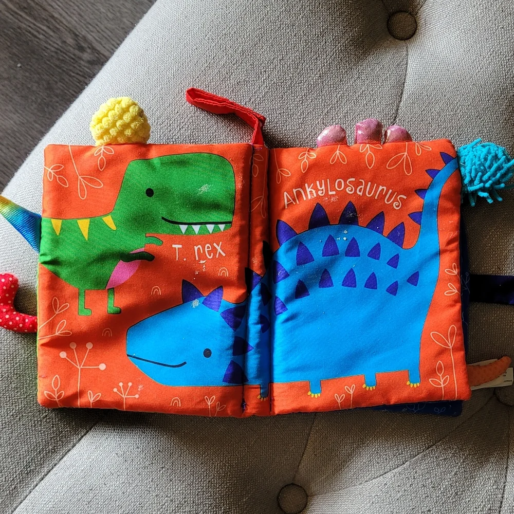 Sensory Snuggables Dino Fun‎ Make Believe Ideas Baby Crinkle Book Toy Sensory